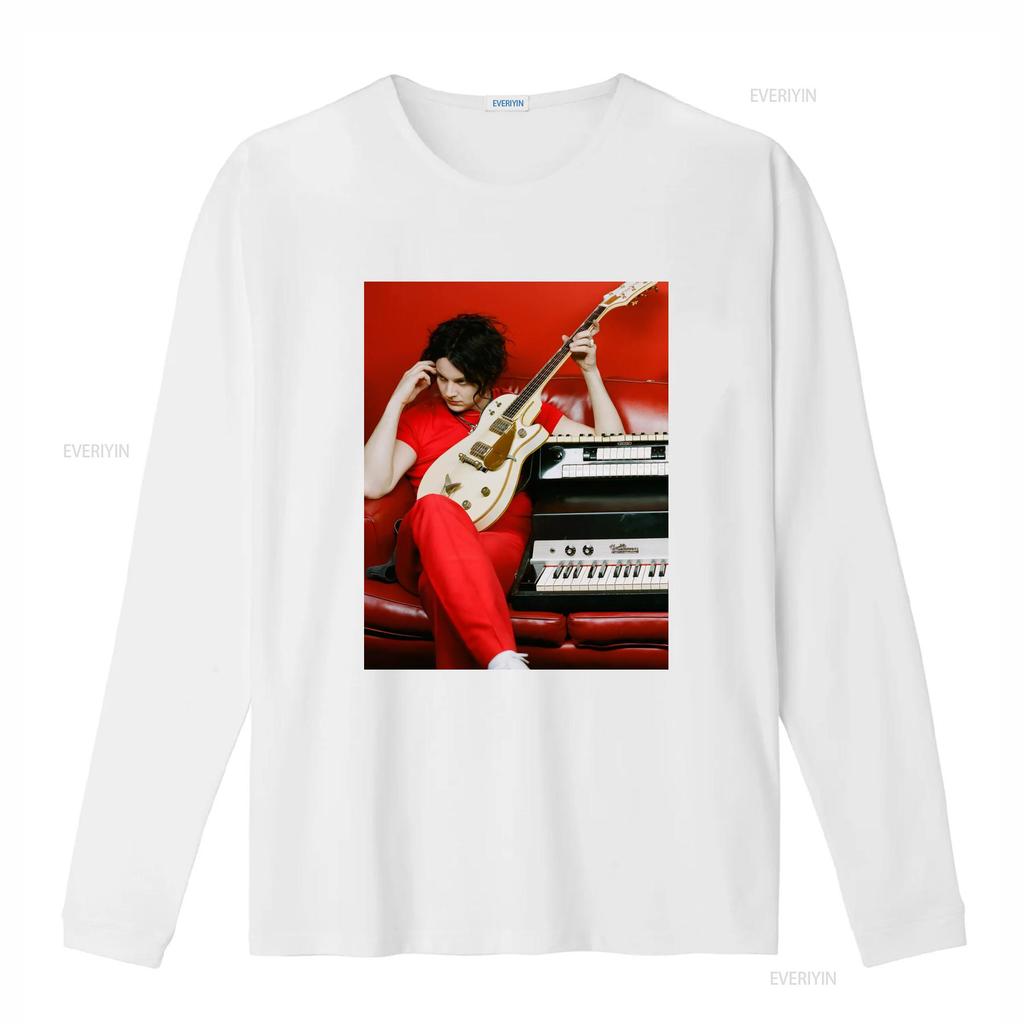The White Stripes Jack Estética Ropa Retro Minimalista Camiseta Cumpleaños Música Rock para fans vintage Lavado Elástico hombre