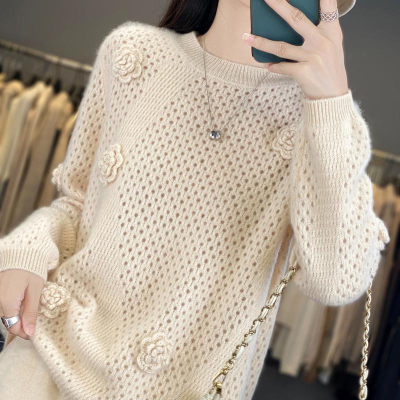 Women Sweater 100% Wool MODERN NEW SAGA O-neck Knit Pullover Thick Winter Jumpers Female Knit Tops