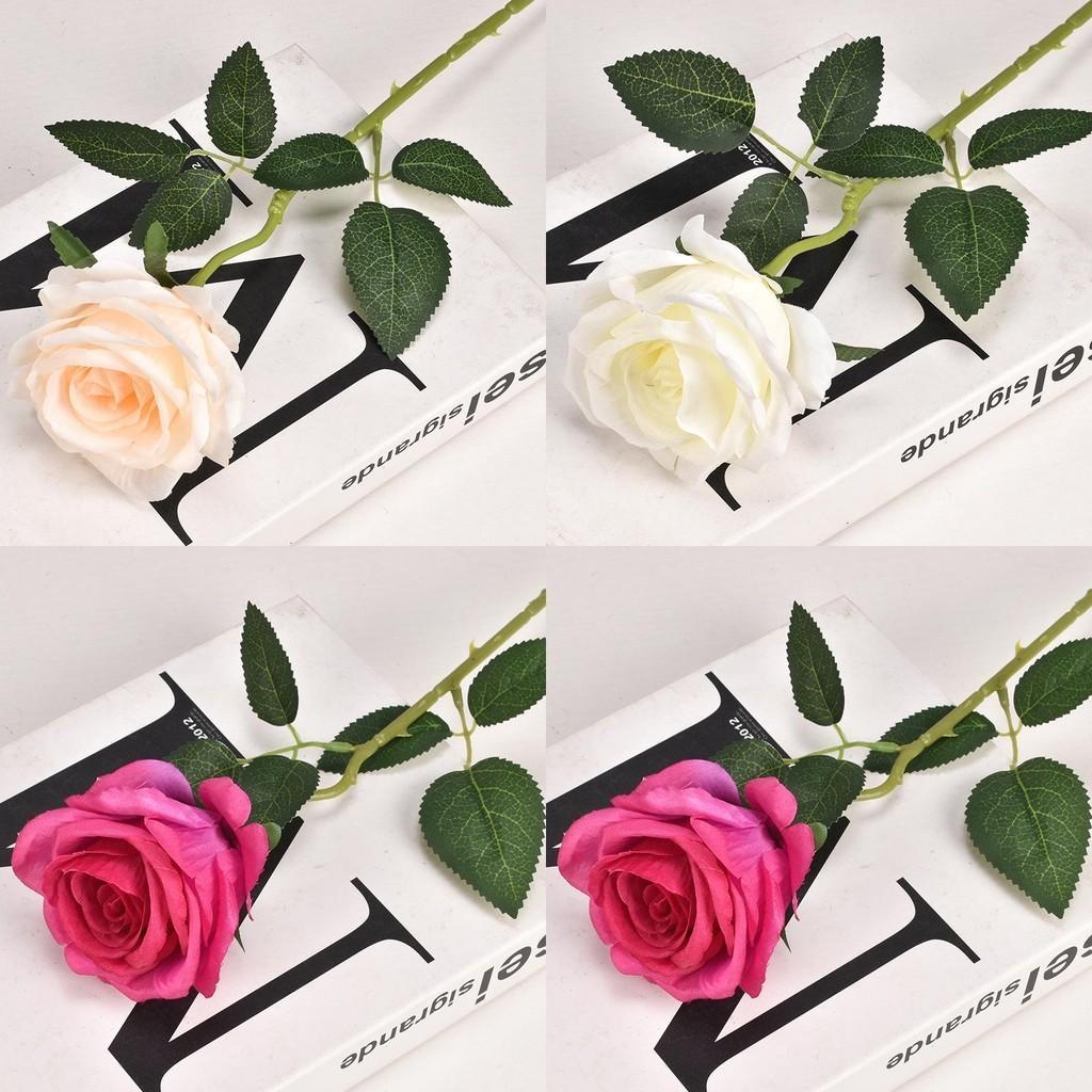 50cm Long Stem Artificial Roses Elegant Fake Silk Flowers For Wedding Home Decor