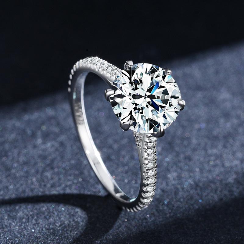 MODIAN Clear 3ct CZ Stone Ring 925 Sterling Silver Crown Rings for Women Wedding Engagement Statement Fine Jewelry