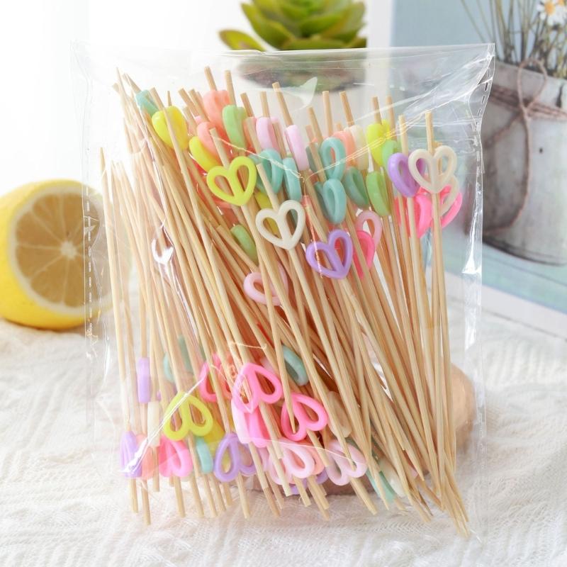 Pack Of 100 User Friendly Bamboos Skewers Camping Utensils For Cocktails Fruit Decorations Wedding Parties Supplies