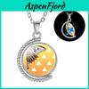 Stylish Demon Slayer Anime Rotatable Pendant Necklace With Cartoon Character Design