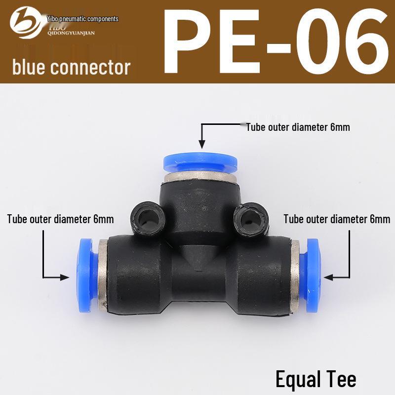 Wirtschaftlicher blauer pneumatischer Schnellkuppler: Gerade, T-Stück, Vierweg, Fünfweg, Reduzierstück für PU/PE/PY/PZA/PK/PV