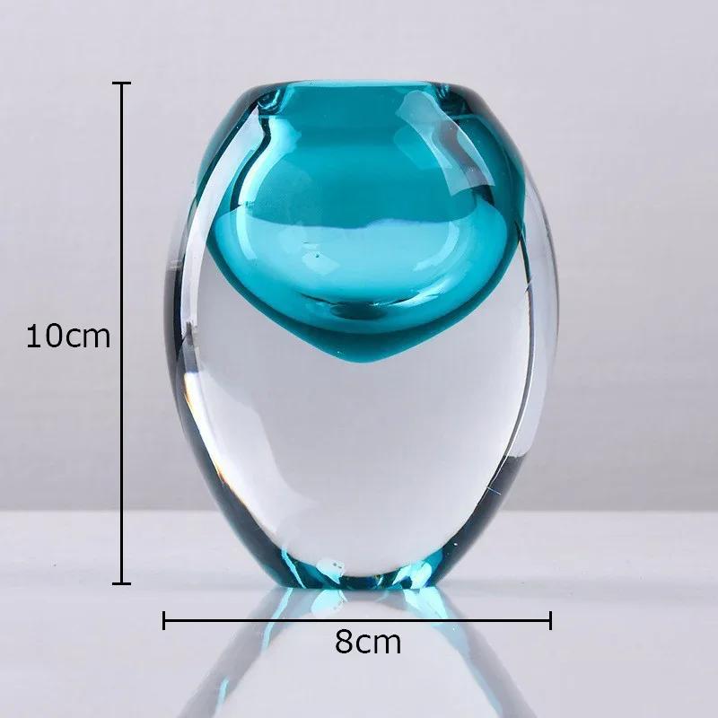 

Gradient Color Glass Vase Transparent Hydroponic Flower Pots Desk Decoration Flower Arrangement Floral Vases Modern Home Decor