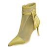 Pointed Net Boots Women's New Spring and Summer 2025 Belt Buckle Breathable Mesh Short Boots Temperament Fine Heel Non-slip High Heels