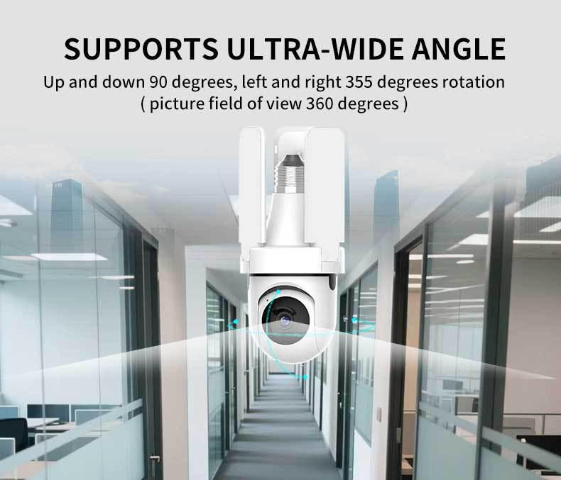 E27 3MP PTZ Panoramic Wireless Full-Color HD Surveillance Bulb Camera