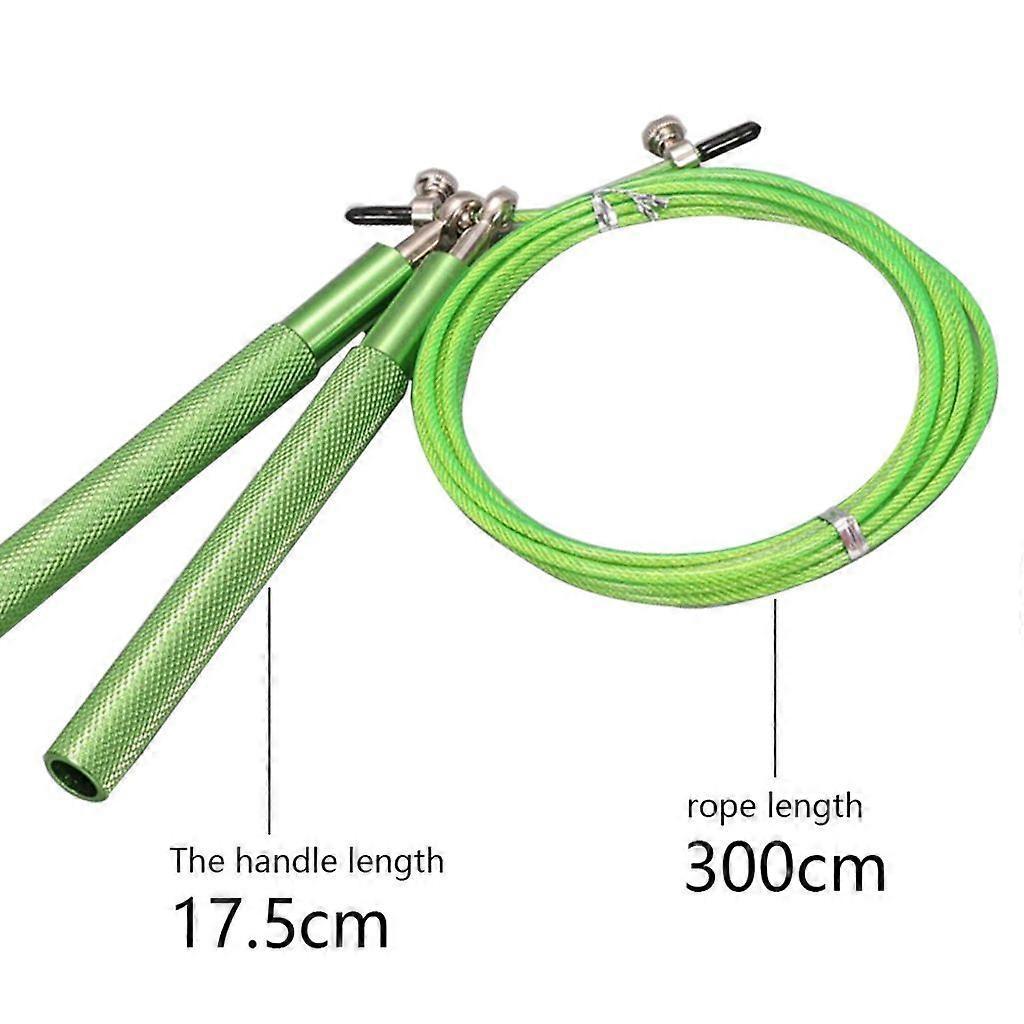 Steel wire rope for skipping and regular skipping - Skipping rope for men and women (green)