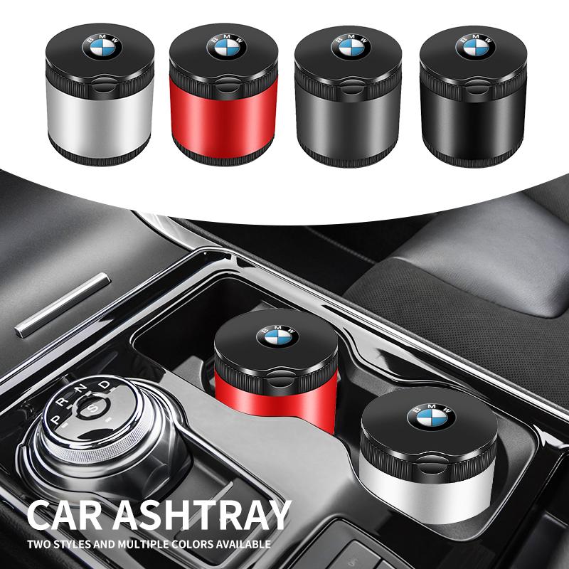 VIQ3 Car Ashtray with Lid Smell Proof Stainless Steel Blue Led Portable Ashtray Cup For BMW M E46 F20 E39 E91 E87 E60 E93 F10 E83 E61