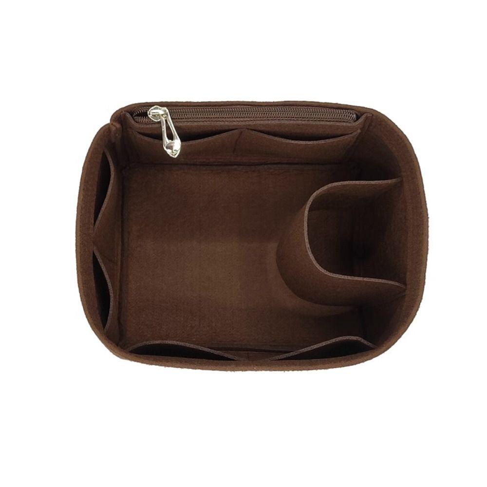

Portable Felt Bucket Bag Insert Bag Multi-Pocket Mini Bag Organizer Handbag Linner Bag for Rally Movement Bag/Picotin18/22 16x11x10cm кофейный