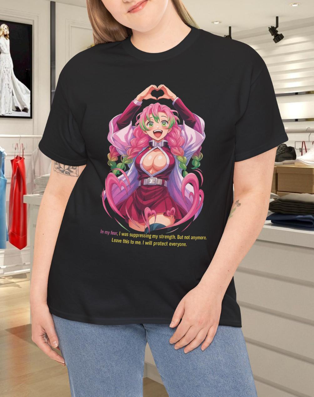 Mitsuri Kanroji Heart Pose – Demon Slayer Inspirational Quote Anime T-Shirt Mens Womens Tees Top M