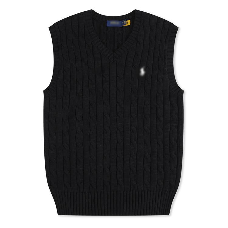 Unisex V-neck Embroidered Cable Knit Wool Vest – Lightweight, Breathable, Pure Comfort for Spring and Autumn.