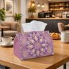 1pc Bohemian Mandala Tissue Box - Pastel Purple Napkin Storage Box, Suitable for Rolls/facial Tissues/single Sheets, Multi-functional Storage Box for 