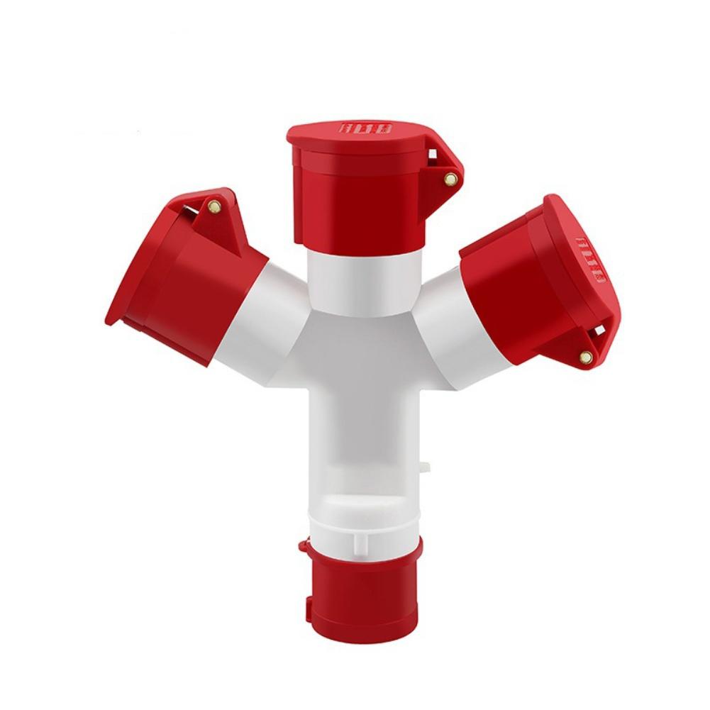 Three Way Industrial Socket Waterproof For Durable 16A32A Y Type Electrical Branch Connector with High Conductivity