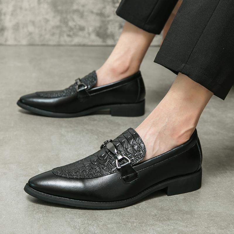 Luxury Designer Fashion Crocodile Pattern Driving Shoes For Men Casual Loafers Business Formal Dress Footwear Zapatos Hombre