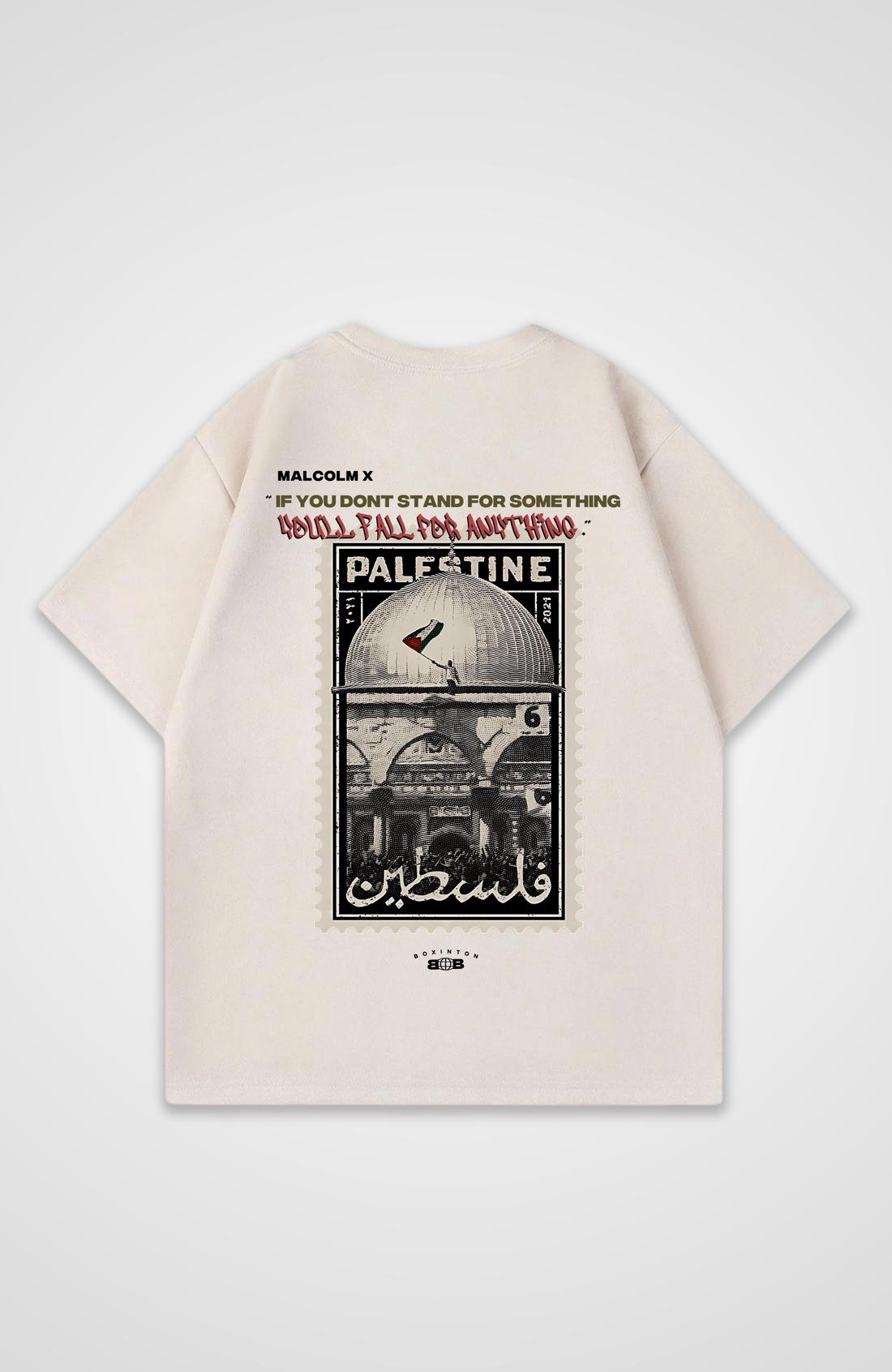 

Summer Cotton Stand for Palestine Oversized T-Shirt Men Women Casual Loose High Quality Fashion Female Male Short Sleeve Round Neck Top Clothing M бежевий
