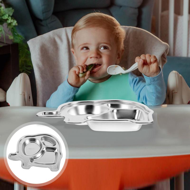 Stainless Steel Compartment Plates Silver For Storage