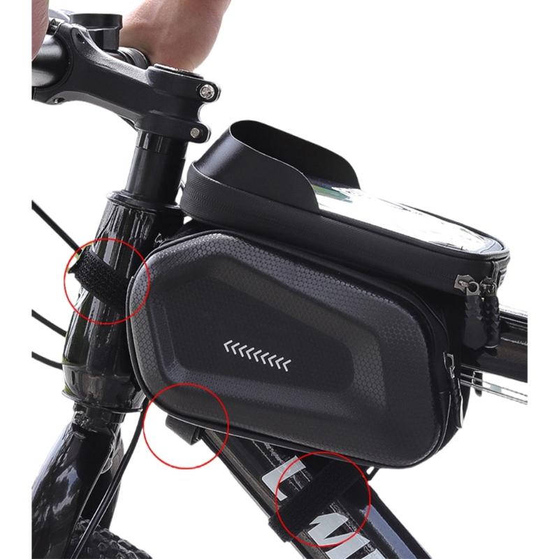 Large Capacity Waterproof Bicycles Front Top Tube Pouches Panniers Phone Mount Holder Handlebars Bag with Touch Screens
