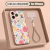 Pink Lily Flower Print Hand Strap Case For iPhone 17 Pro Max iPhone 16 15 14 13 Pro Max Magnetic For Magsafe Hybrid TPU+PC Matte Cover