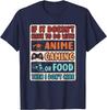 Anime Gaming Food Then I Don't Care Graphic Tee Casual Short Sleeve Crew Neck T-Shirt Men