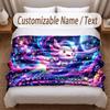 Astronaut Space Theme Soft Blanket Personalized Custom Name Text Print Warm Blanket Home Sofa Bedroom Decor
