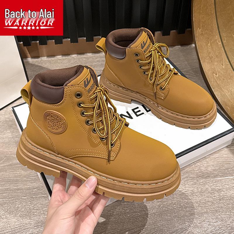 Warrior Men s 2025 Retro British Style Thick-Soled Yellow Ankle Boots 38