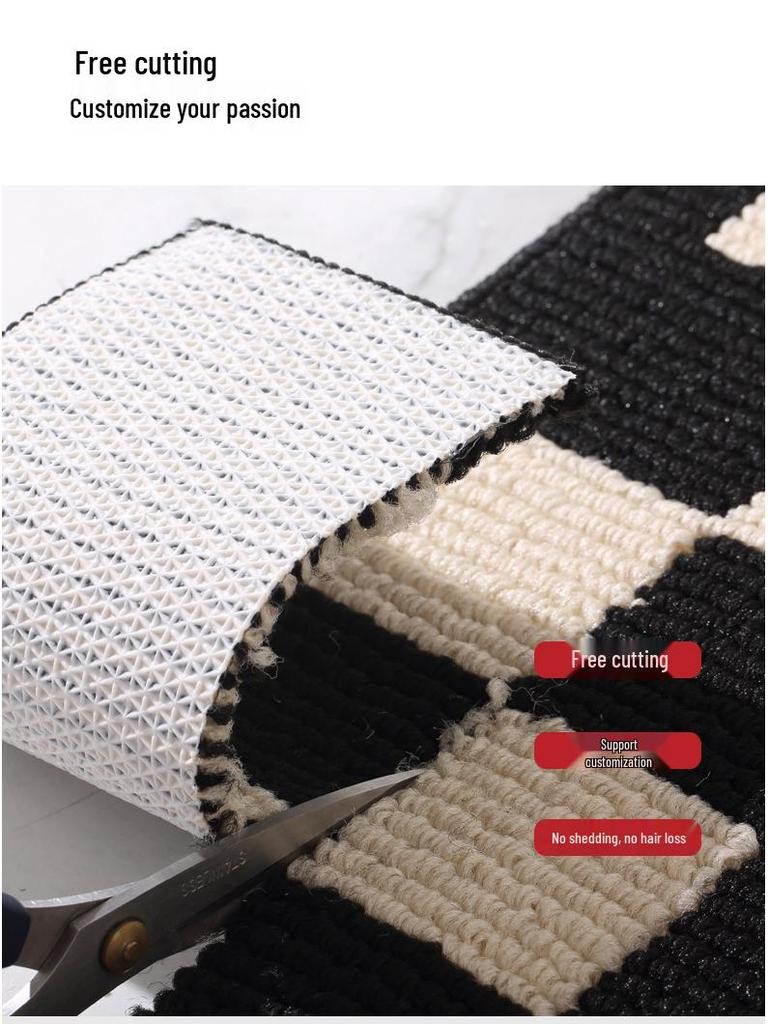 Nordic Light Luxury Kitchen & Bedroom Non-Slip Rug - Water & Oil Absorbent, Dirt Resistant Polypropylene Woven Carpet