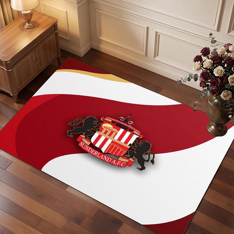 Tappeto in Velluto di Cristallo con Stampa del Sunderland Football Club, Comodo Assorbente d'Acqua Antiscivolo Tappeto per Pavimenti Interni