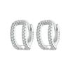 WOSTU 925 Sterling Silver AAA Zircon Wedding Earrings For Women Double-layered Stud Earrings Hoop Ear Buckles Party Jewelry Gift