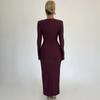 High Stretch Pleat Bodycon Dress For Women 2026 Robes Elegant Evening Party Dress Winter Maxi Long Dress Vestido