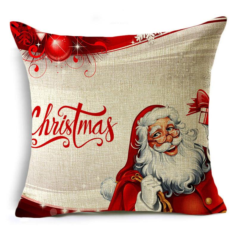 Home Decor Nordic Christmas Red Printed Polyester Pillowcase For Living Room Bedroom Decor Funda De Almohada