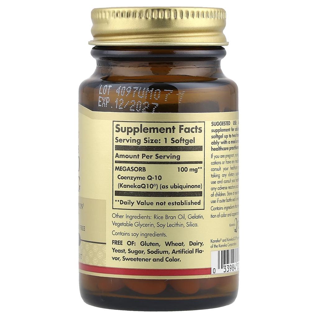 Solgar Megasorb CoQ-10, 100 Mg, 30 Softgels