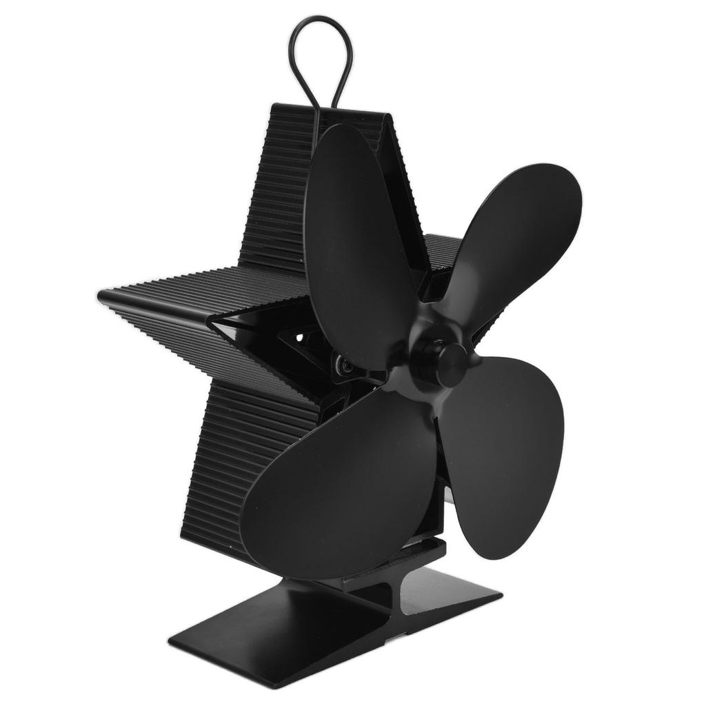 4lopatkový krbový ventilátor s teploměrem Vnitřní ventilátor na dřevo poháněný teplem pro teplo