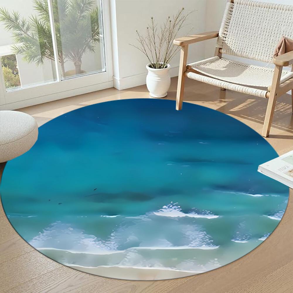 Coconut Tree Round Floor Mat Suitable for Living Rooms Foyer Hallway Study room Anti-slip Round Rug Office home decor