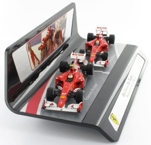Mattel Ferrari F10 2010 F1 Bahrain Grand Prix place finish Alonso Massa set 1/43 1st-2nd #8 F. / #7 F. 2-car