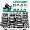 125Pcs R Type Cable Clamp Assortment Kit, 304 Stainless Steel Rubber Cushioned Pipe Wire Clip For RV Auto Marine DIY