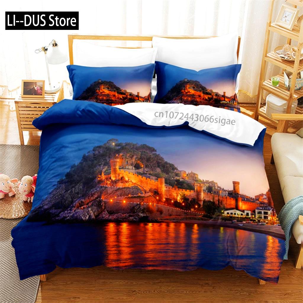 Beautiful Coastline City Bedding Set Duvet Cover Set 3d Bedding Digital Printing Queen Size Bed Set Fashion Design