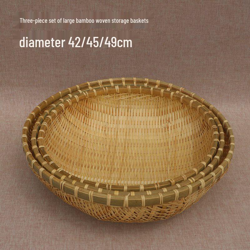 Bamboo Woven Multifunctional Basket: Rice Washer, Fruit Drainer, Vegetable Basket, Steamed Bun & Storage Solution