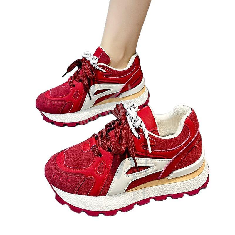 Thick-soled inner heightening niche high-value dad shoes women's 2025 autumn new Korean version of chic versatile casual shoes