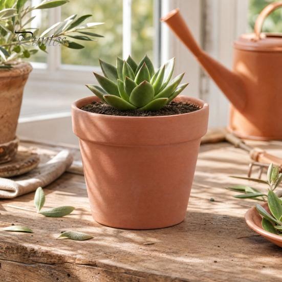 Durable Garden Planter Terracotta Flowerpot, Clay Plant Pot with Drainage Hole, Porous Succulents for Indoor Outdoor Plants Cacti Herbs Thick