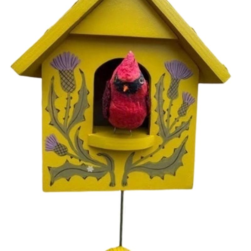 Kinetics Birdhouse Wall Art Decors with Rotating and Swaying Bird Creating Moving Shadows for Magically Room Ambiances Decors
