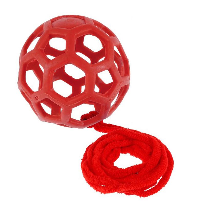 Horse Treat Ball Hay Feeder Toy Hanging Feeding for Horse Goat Sheep Stress Relief Durable TPR Essential красный