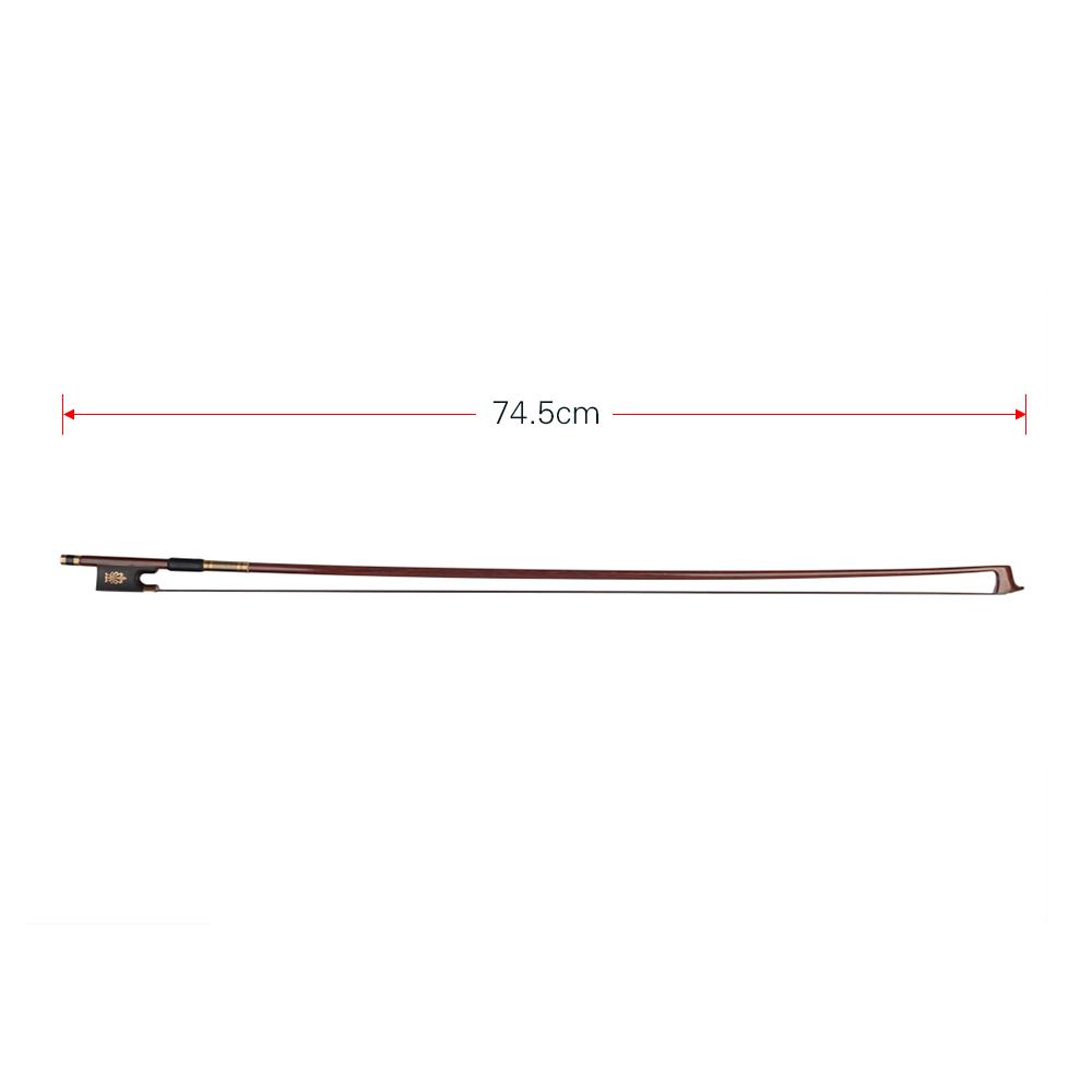 Half-mounted Ebony Frog and Authentic Horsehair 1/2 Round Stick Fort&eacute; Brazilwood Violin Bow