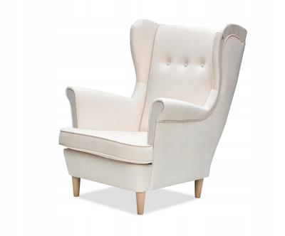 ARI Scandinavian Family Furniture Wing Chair, Beige, Decorative, Light