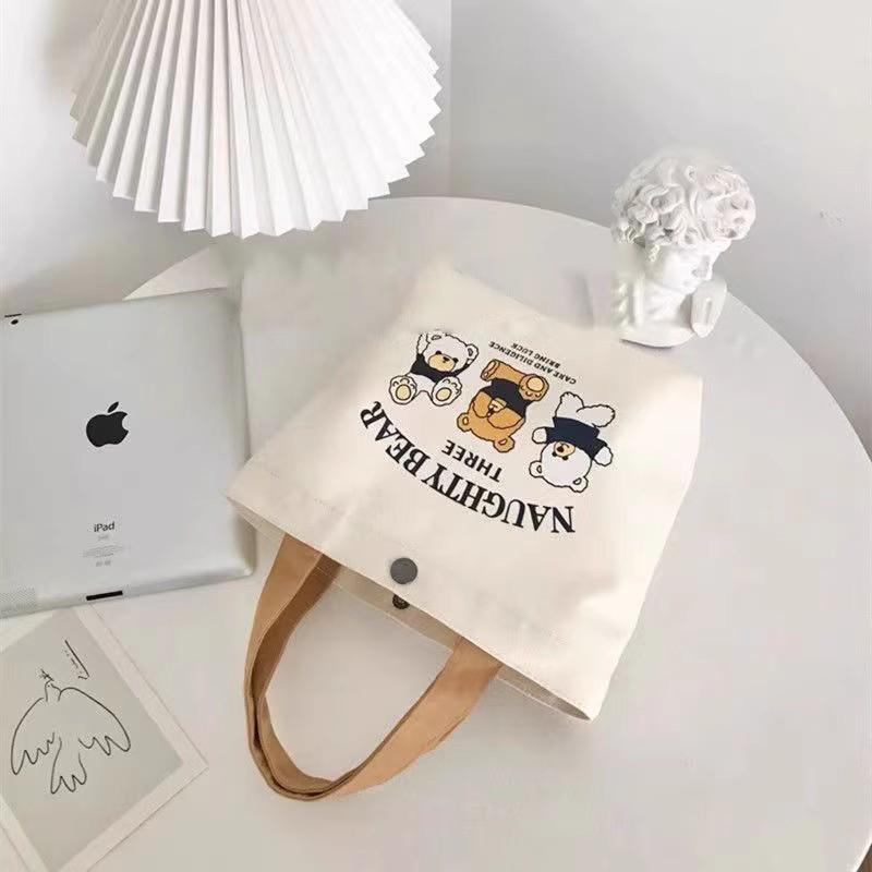 Versatile Canvas Handbag: Compact Lunch Bag for Female Students and Office Workers