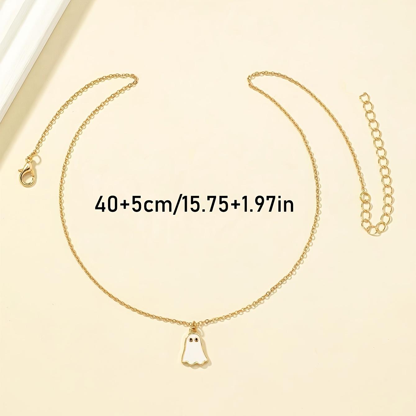 

1 Fashionable Halloween Ghost Necklace (Women s Style), Festive Necklace, Everyday Wear, Halloween Necklace for Women золотой