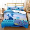 Cartoon Ocean Whale Dolphin Duvet Cover Kids Cute Kawaii Bedding Sets Soft Quilt Cover and Pillowcases Single_Double_Queen_King