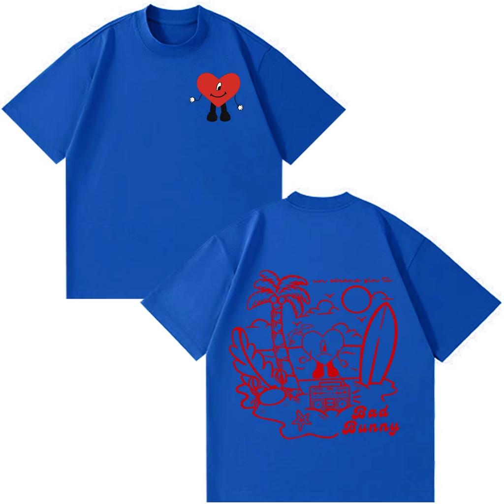 Summer Trendy Unisex Women Fashion Tee Rapper Bad Bunny Tour Debi Tirar Mas Fotos DTMF Print Tees Hip Hop Streetwear Tshirt