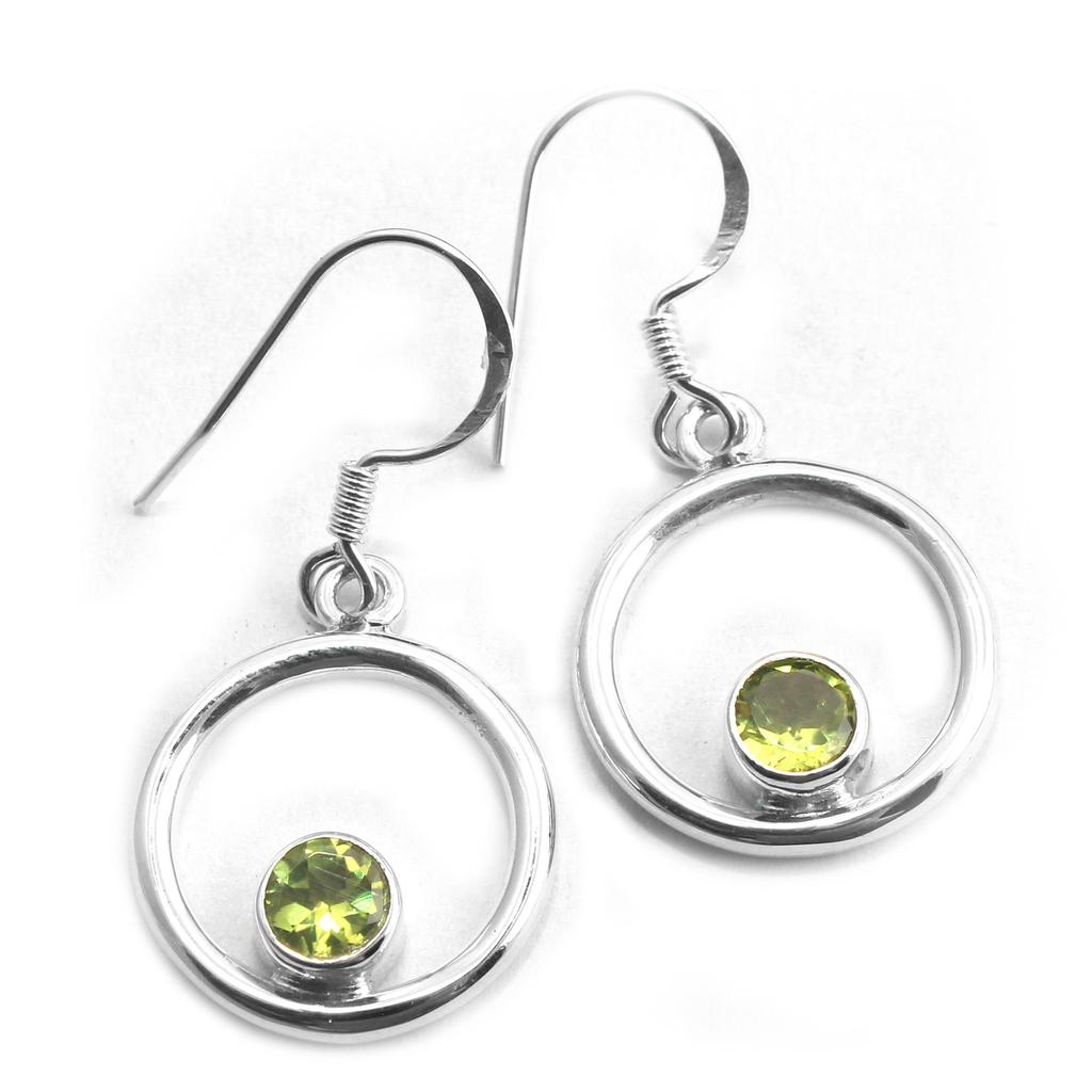 Orecchini in argento 925 con peridoto e zirconia (Gebraucht) in