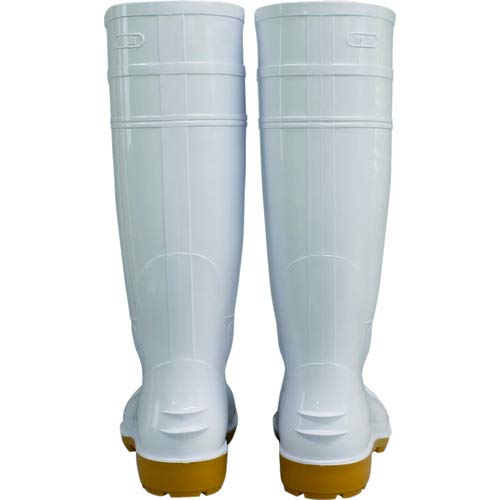 Fukuyama Rubber Galore 1 Long Oil-Resistant Boots with Steel Toe Cap (Toe Cap), White, Size 3L