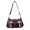 Street Style Pu Small Shoulder Bag With Chain Detail For Daily Use
